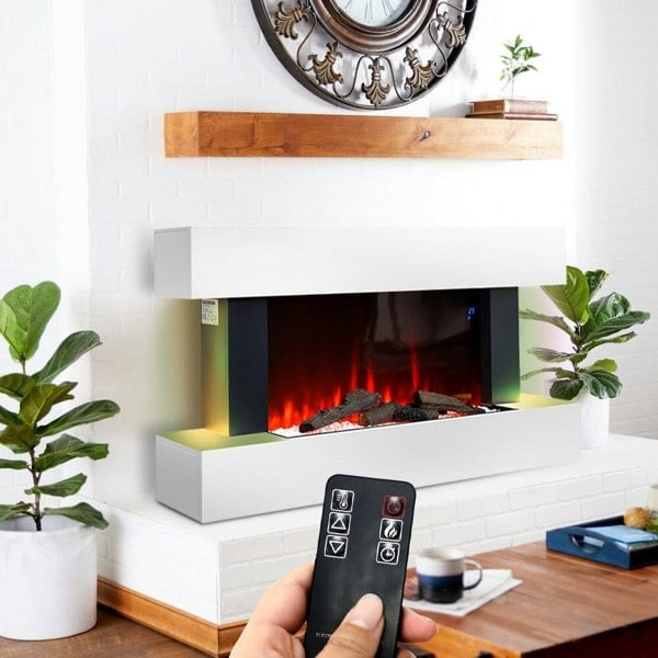 Contemporary Wall Mounted/Freestanding Fireplace Mantel for Living Room Fireplace Suites Living and Home