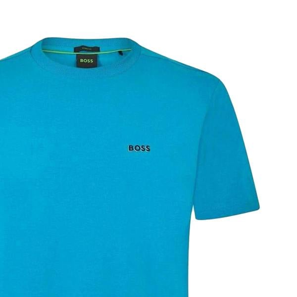 Boss Mens Logo Regular T-Shirt - Turquoise/Aqua - 
