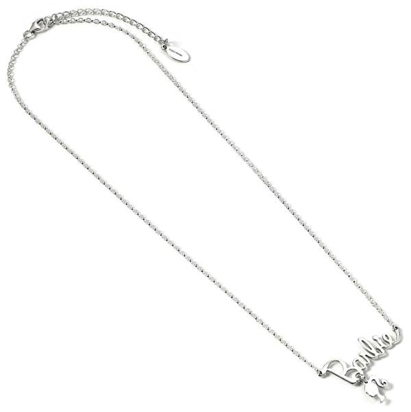 The Carat Shop Barbie Sterling Silver Necklace with Name Logo & Silhouette Charm