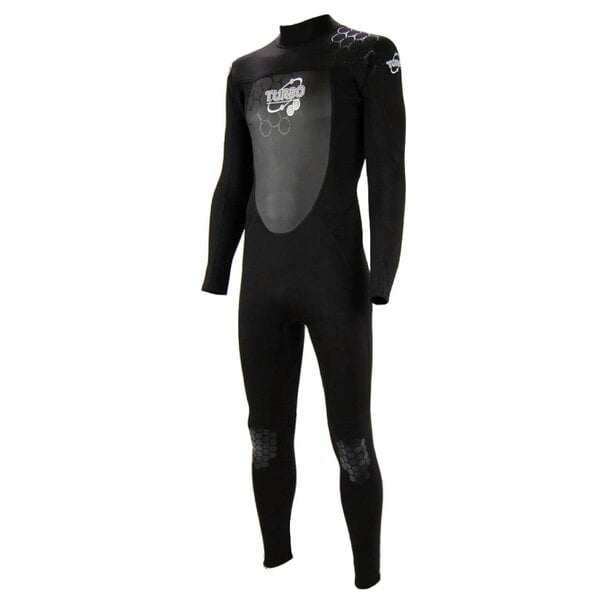 TWF Mens Turbo - Back Zip 2.5mm Fullsuit Wetsuit - Black/Black