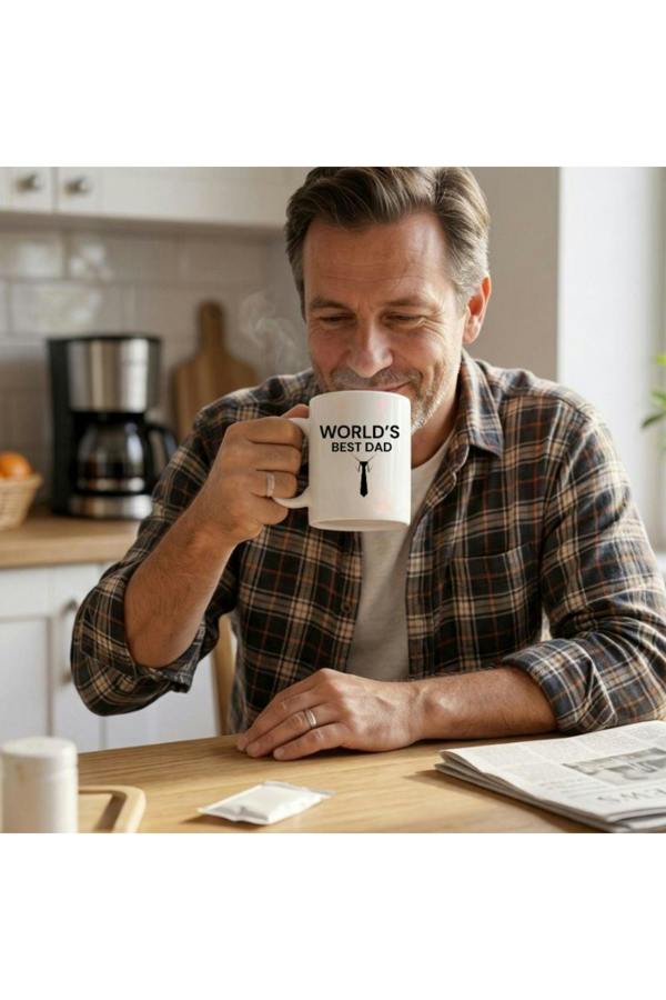 Dyzi World's Best Dad Ceramic Coffee Mug 320ml White Father's Day Gift