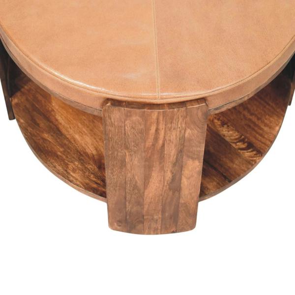 Artisan Furniture Solid Wood Savoy Leather Coffee Table