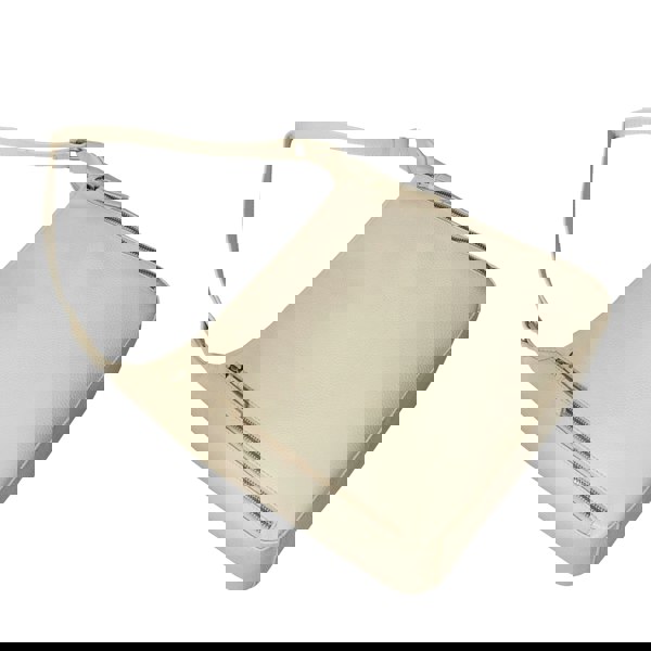 Assots London 'PAMELA' Camelish Off White Pebble Grain Real Leather Designer Shoulder Hobo Bag