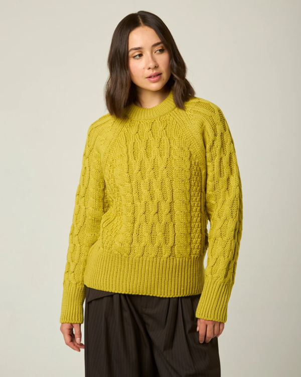 Peregrine  Isobel Aran Jumper - Citron