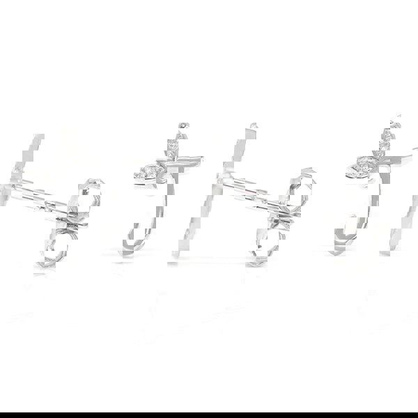 Say It With Winged Initial Earrings - Sterling Silver