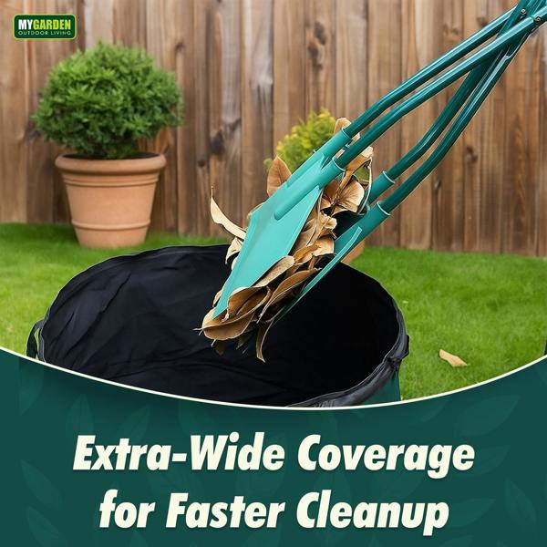 My Garden Outdoor Living Leaf Grabbers Scooper - Handheld Leaf Collector with Powder Coated Steel & PP Head - Leaves Grabber Rake Tool