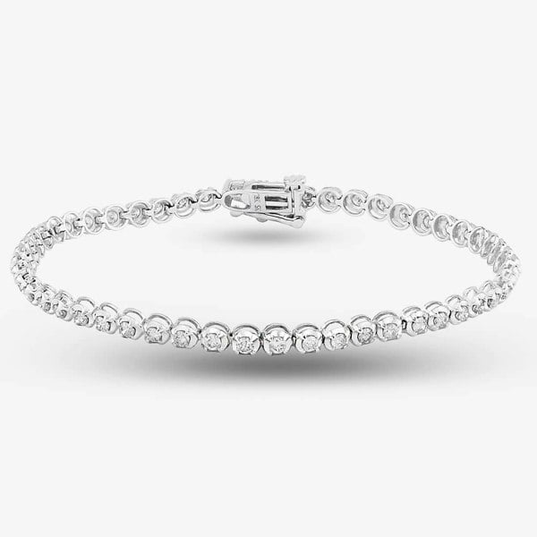 T. H. Baker 18ct White Gold 1.50ct Diamond Tennis Bracelet TH0133080