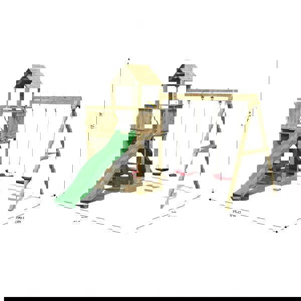 Climbing frame Summit Seeker Scramble large tower double swing climbing wall and slide - Best Shed