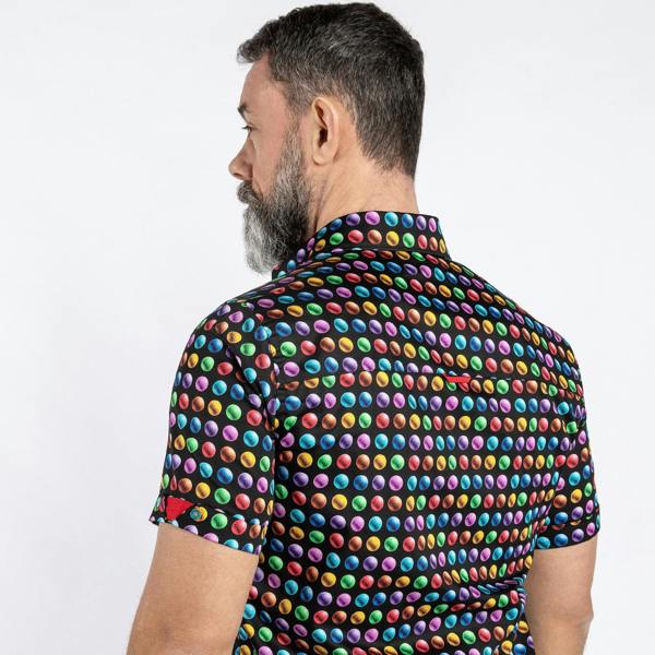 GROOVED POLKA SHORT SLEEVE SHIRT - Premium Men's Patterned Shirt by Claudio Lugli | Bold Design, Tailored Fit, Best Printed Shirts