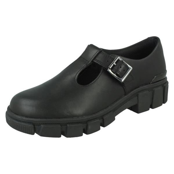 Clarks Girls Clarks Chunky Sole T-Bar School Shoes Evyn Bar Y