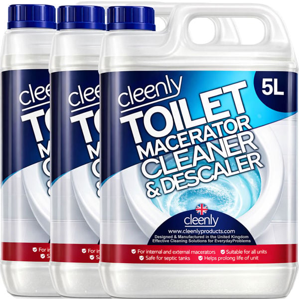 Cleenly Toilet Macerator Cleaner & Descaler - 15 litres Super Concentrated, Long-Lasting Formula Safe for All Saniflo Pump Unit