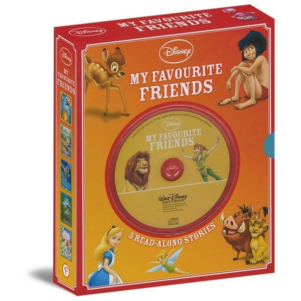 Disney My Favourite Friends 5 Books Box Set With CD (The Lion King, Bambi, Jungle Book & More)