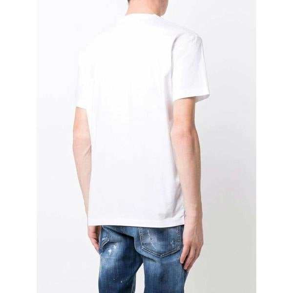 Dsquared Marker Slim Logo-print, Marker Slim Logo-print Short-sleeved White T-shirt Short-sleeved T-Shirt   in  Black