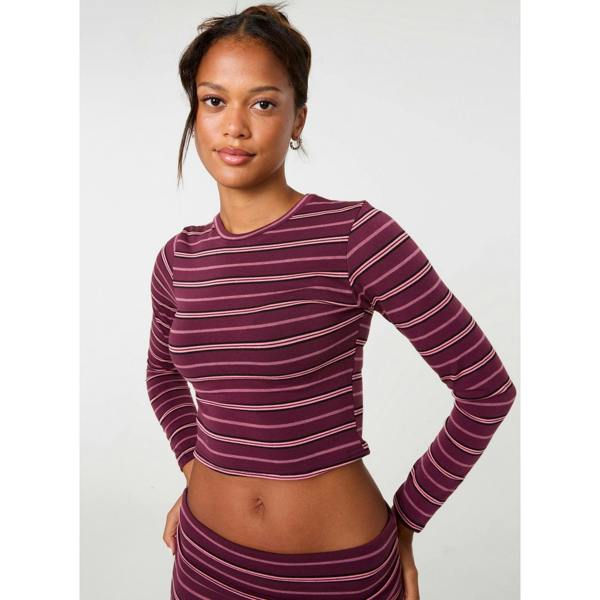 Pink Vanilla Stripe Long Sleeves Top