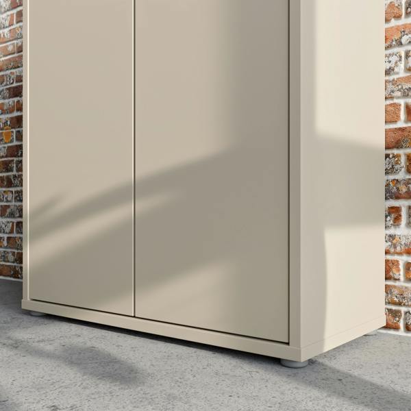 Furniture To Go Alice Springs Shoe Cabinet with 2 Doors Push-to-Open in Sand