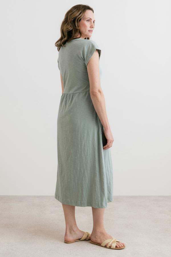 Lily & Me Shine Organic Cotton Jersey Dress Silver Sage