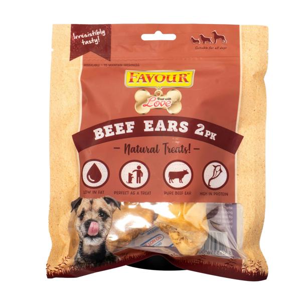 Favour Beef Ears 2 Pack Dog Treats
