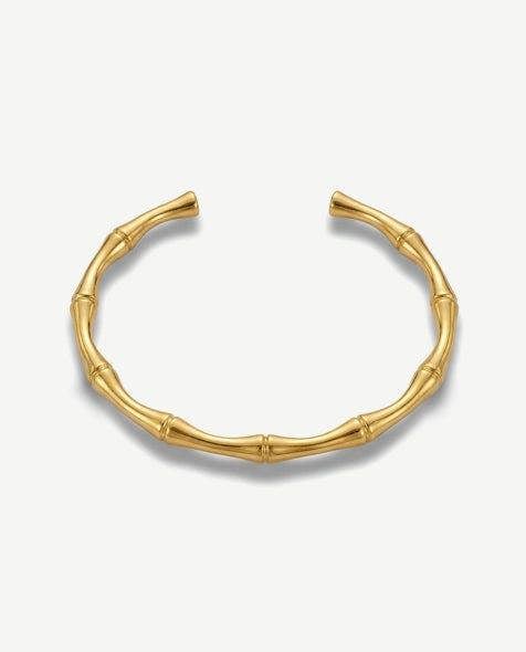 Elk & Bloom 14k Gold Band Bamboo Stackable Bangle