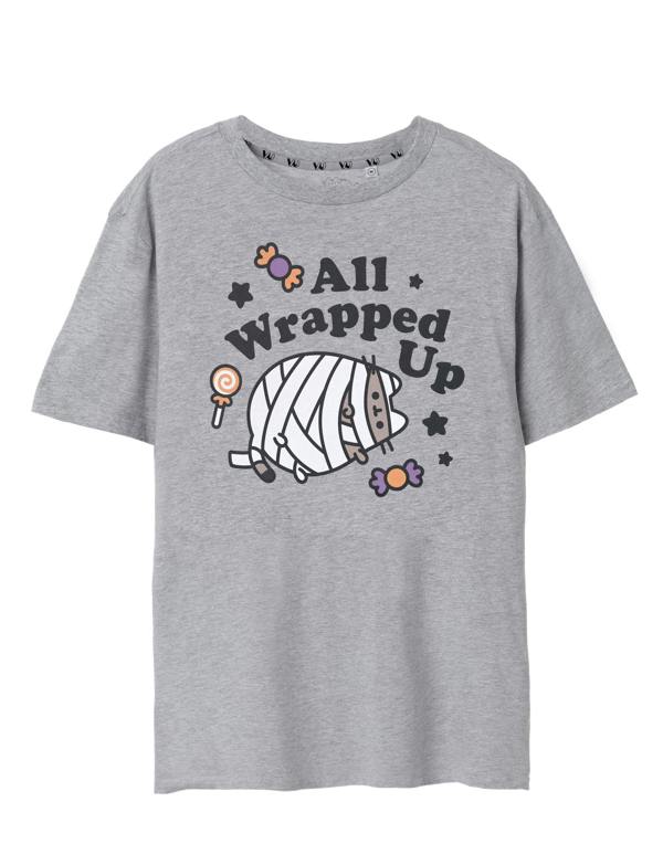 Pusheen Womens Grey Halloween Short Sleeved T-Shirt