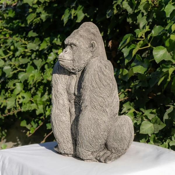Large Stone Cast Gorilla Sculpture Animal Statue