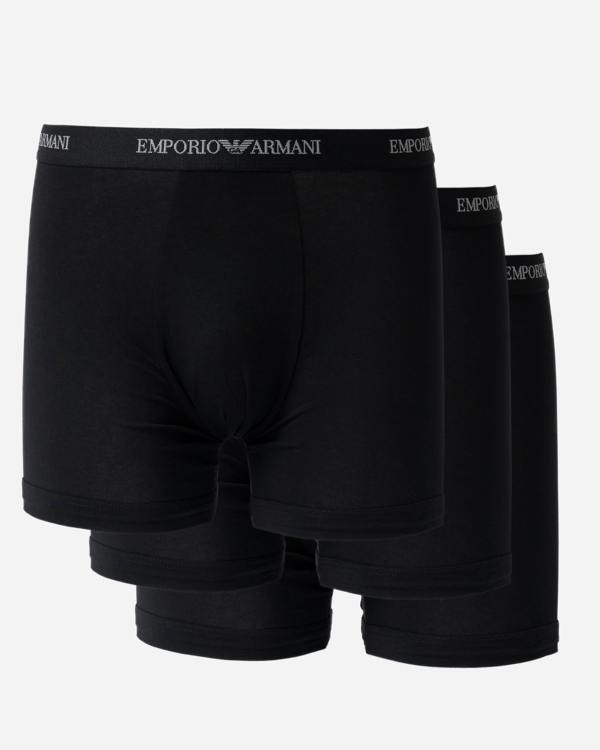 three pairs of Emporio Armani 3-Pack Mens Boxers with Logo Waistband EM000261-AF14132-MC061 in Black