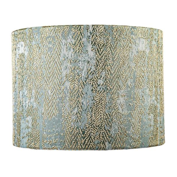 Textured Herringbone and Chevron Jacquard Lampshade in Gold and Silver Image 4