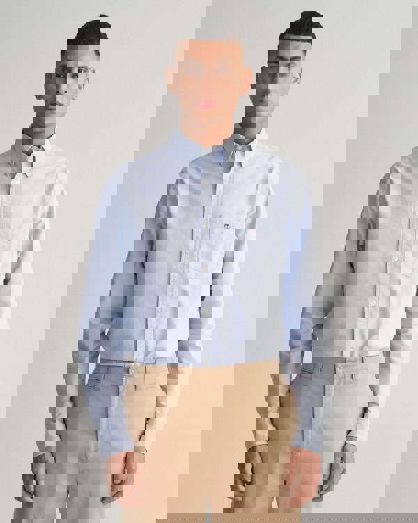 GANT Mens Regular Fit Long Sleeve Oxford Shirt - 455 Light Blue