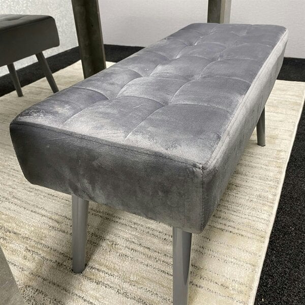 Kosy Koala Grey Wooden Dining Table Set and 2 Benches with Metal Legs � Dining Kitchen Room Furniture