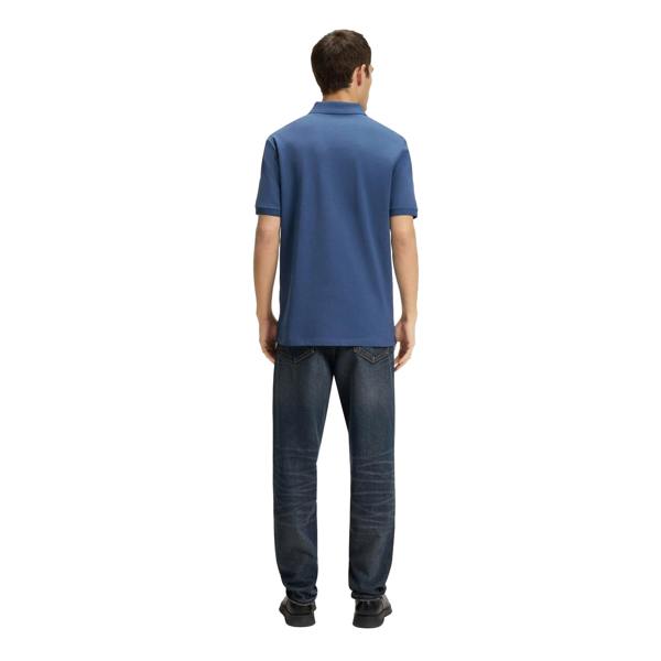 Hugo Mens Donos Cotton Polo Shirt - Medium Blue - 