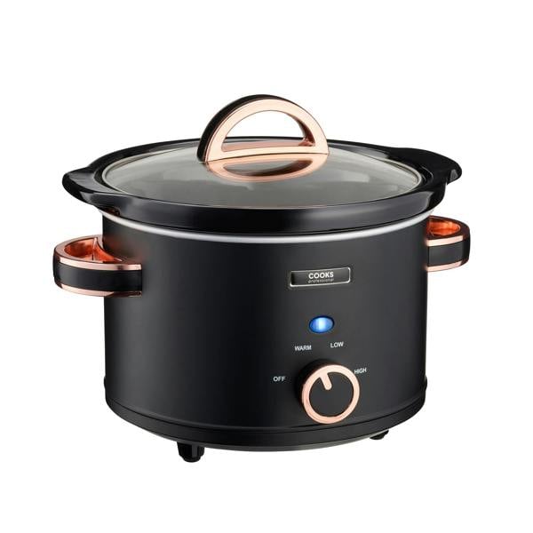 Cooks Professional 2.5L Slow Cooker | Black / Rose Gold