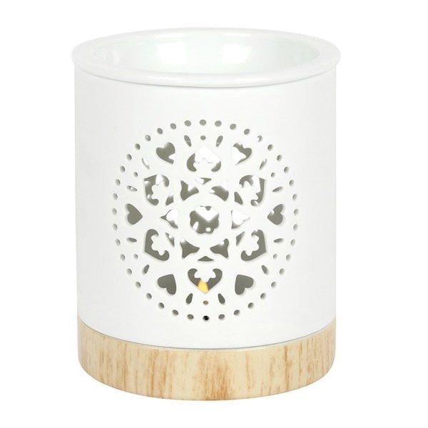 Serano White Mandala Cut Out Oil Burner