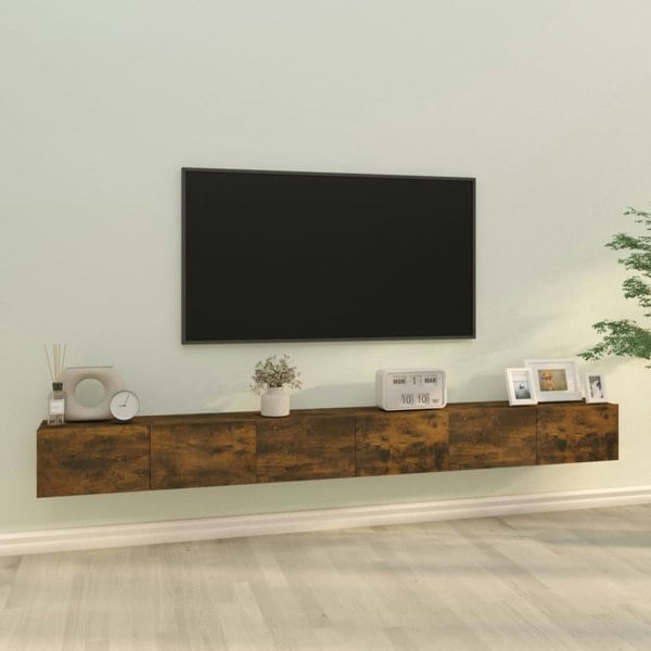 Berkfield 3 Piece TV Cabinet Set Smoked Oak Engineered Wood