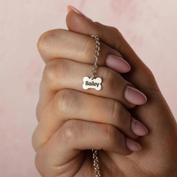Whippet Silver Necklace - Personalised - MYLEE London