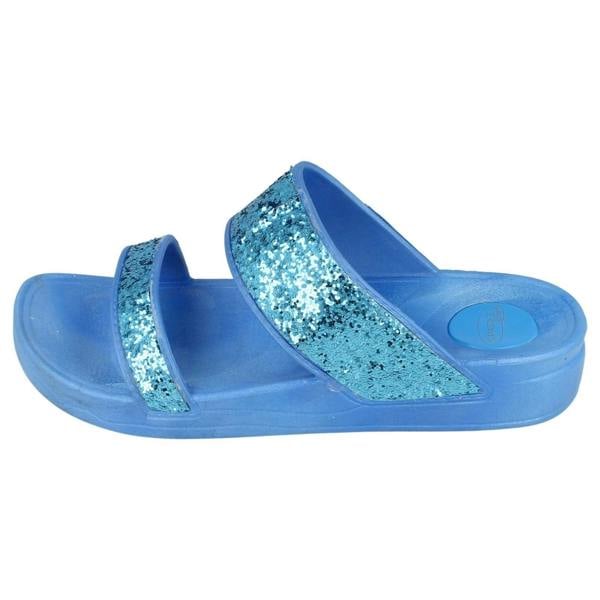 Spot On Ladies Spot On Mid Wedge Glitter 2 Bar Mule