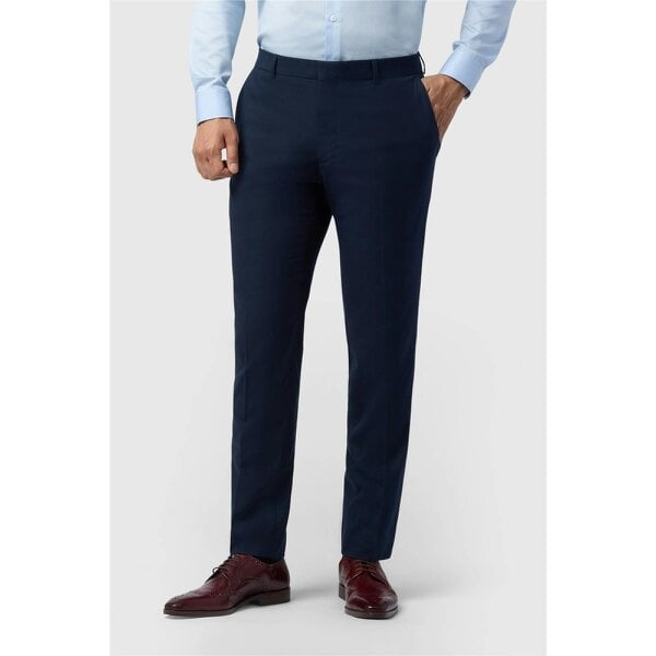 Limehaus Regular Fit Navy Stretch Trousers