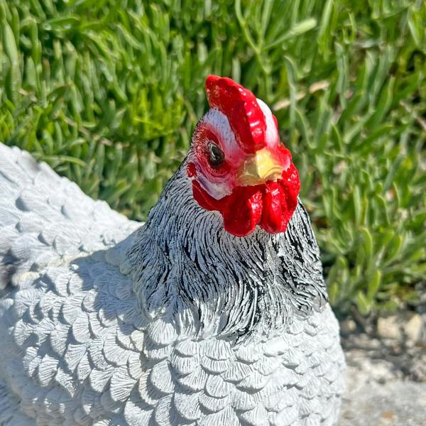 Farmwood White Chicken Garden Bird Ornament Statue