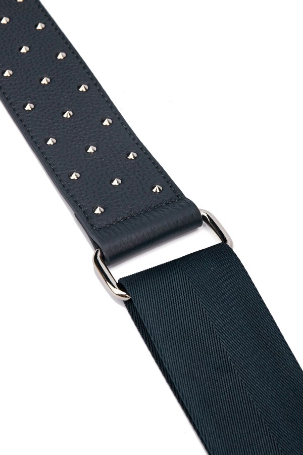 KeriKit England Stevie Studded Leather Strap With Silver Hardware - Navy (Limited Edition)