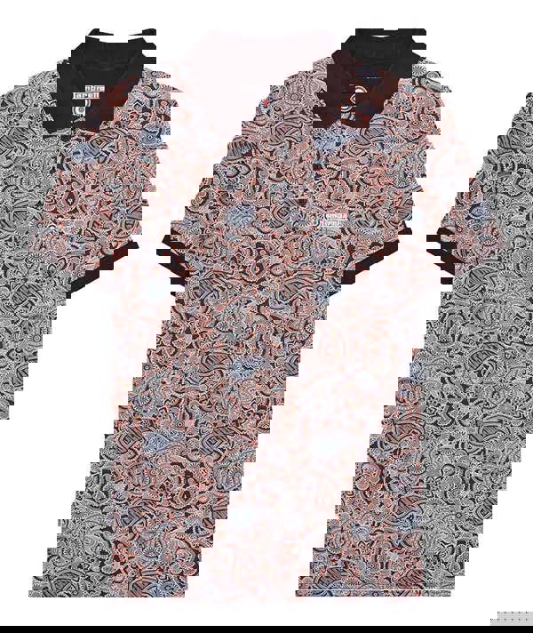 Lambretta Mens Classic Paisley Print Mod Retro Ska Casual Polo