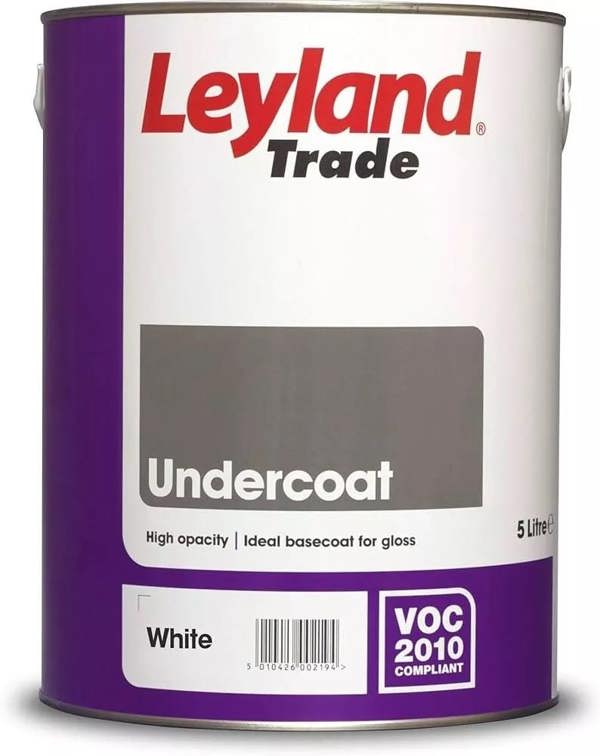 Leyland Trade Undercoat Paint White 5L Pack of 2