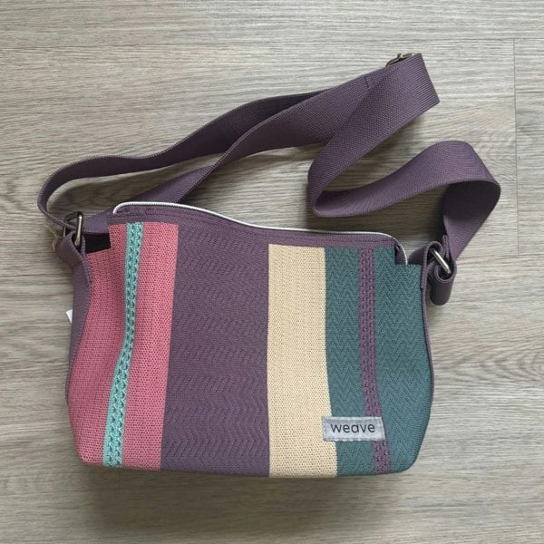 Earth Squared Weave Stripe Messenger Bag – Made from Ocean Plastic