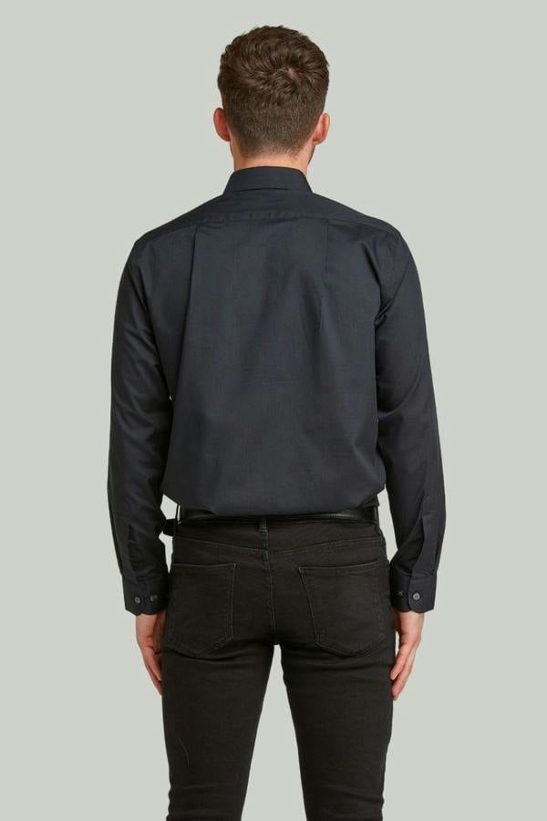 Black Classic Easy Care Long Sleeve Shirt