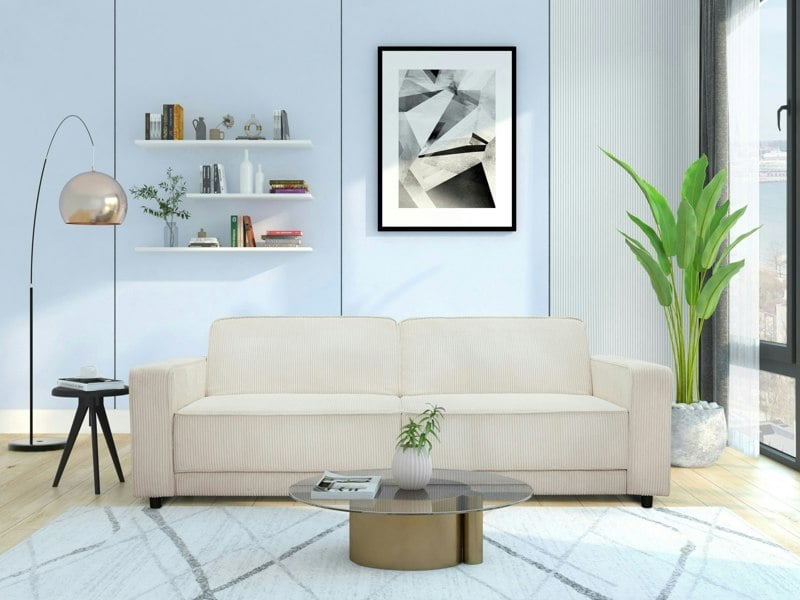 Dorel Home Allie 3 Seaters Sofabed Cream Corduroy