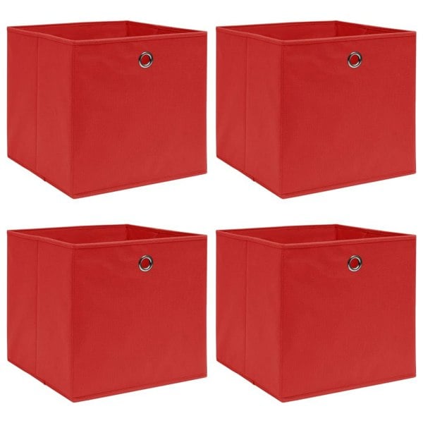 Berkfield Storage Boxes 4 pcs Red 32x32x32 cm Fabric
