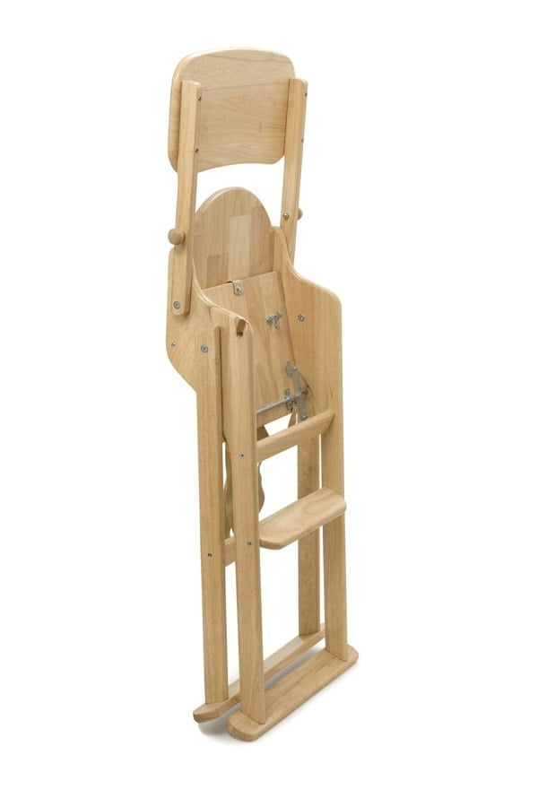 Safetots Deluxe Putaway Folding Wooden High Chair, Natural, Highchair for Baby and Toddler, Pre-Assembled