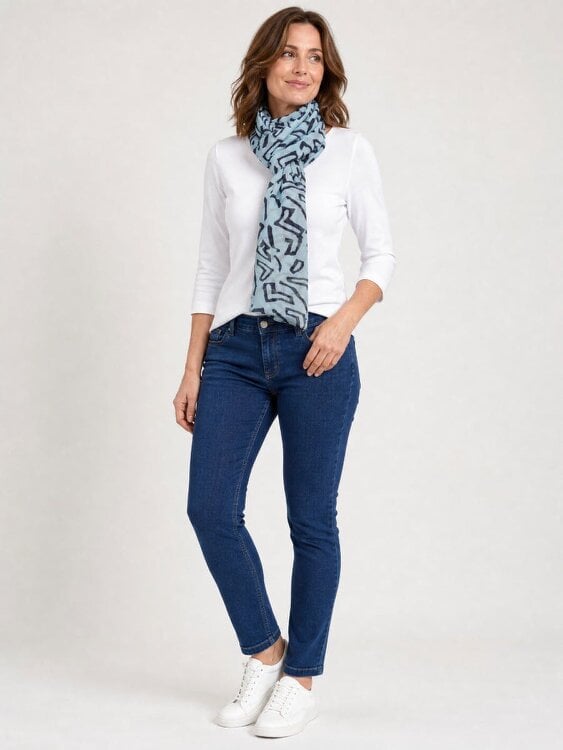 PennyPlain All Over Print Scarf - Glacier