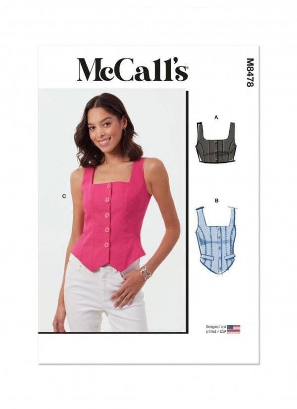 McCalls 8478 Paper Sewing Pattern – Women's Corset & Top, Intermediate