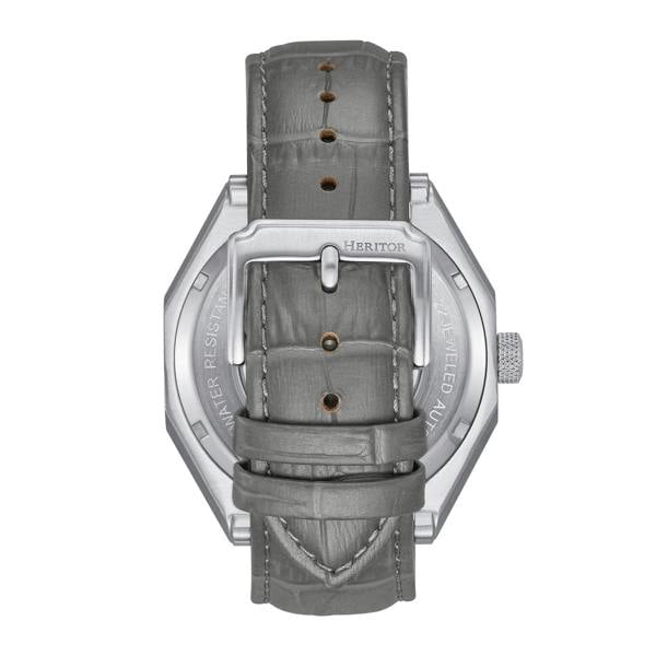 Heritor Automatic Antoni Leather-Band Watch - Silver/Grey - HERHS4304