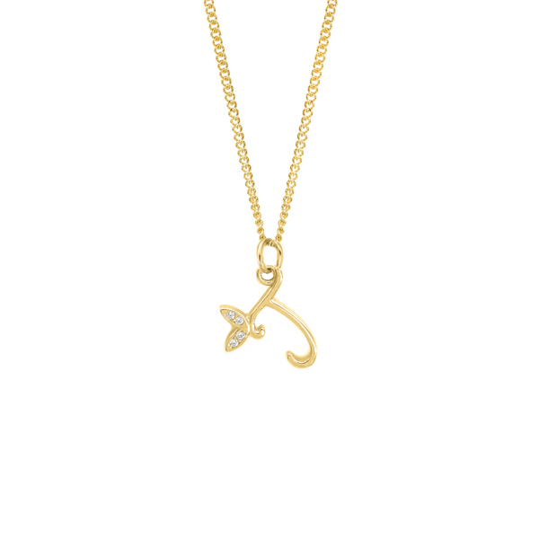 Say It With Dainty Winged Initial Charm Necklace - Sterling Silver