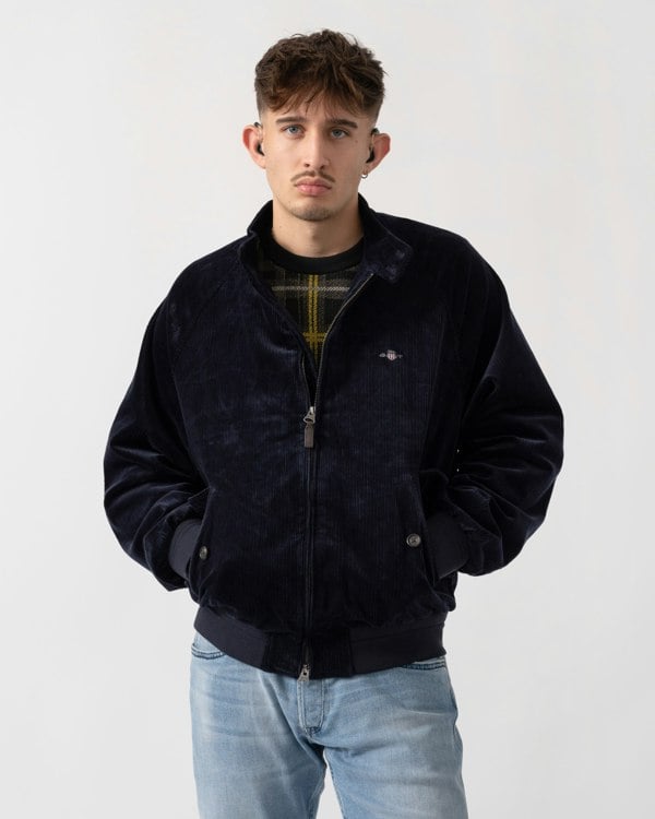 GANT Mens Cord Harrington Jacket - 433 Evening Blue