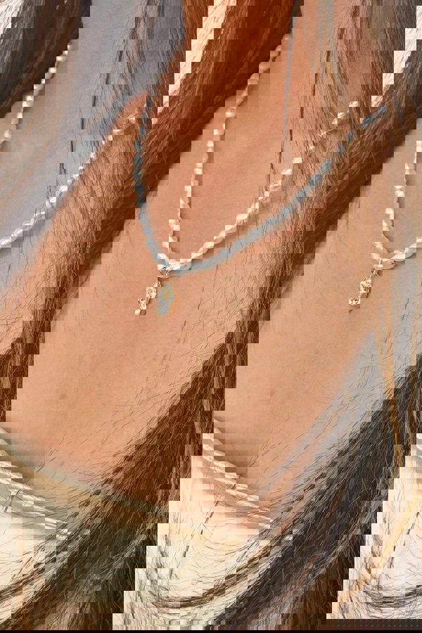 SVNX Pearl Chain Necklace with Gold Coloured Floral Pendant - Gift Boxed